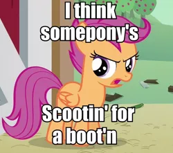 Size: 608x537 | Tagged: caption, cute, derpibooru import, image macro, looks like somepony's, safe, scootaloo, text