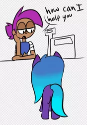 Size: 560x799 | Tagged: safe, artist:comet0ne, artist:purplehazeponydaze, derpibooru import, oc, pony, enid, female, ok k.o.! lets be heroes, sketch, text