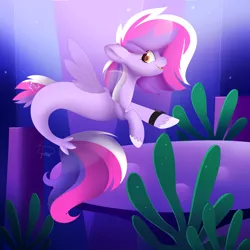 Size: 1024x1024 | Tagged: artist:beashay, derpibooru import, female, oc, oc:sketchbook wonder, safe, seapony (g4), solo, underwater