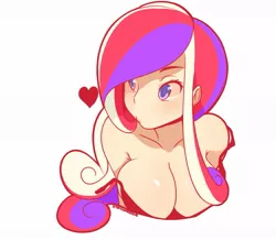 Size: 1033x899 | Tagged: :>, artist:rabioque, bare shoulder portrait, bare shoulders, blushing, bra, breasts, bust, busty princess cadance, clothes, colored pupils, dead source, derpibooru import, female, human, humanized, no more ponies at source, portrait, princess cadance, solo, solo female, suggestive, underwear, undressing