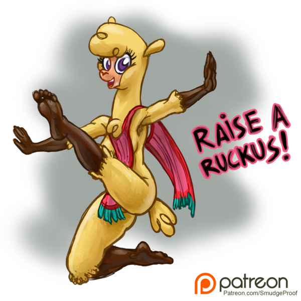 Size: 1500x1500 | Tagged: alpaca, anthro, armpits, artist:smudge proof, ass, barefoot, breasts, butt, community related, derpibooru import, feet, female, game accurate clothing, looking at you, paprika paca, patreon, patreon logo, perineum, plantigrade anthro, sideboob, simple background, soles, solo, strategically covered, suggestive, them's fightin' herds, transparent background