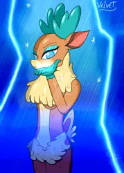 Size: 1024x1434 | Tagged: safe, artist:susanzx2000, derpibooru import, velvet reindeer, anthro, deer, reindeer, them's fightin' herds, community related, solo