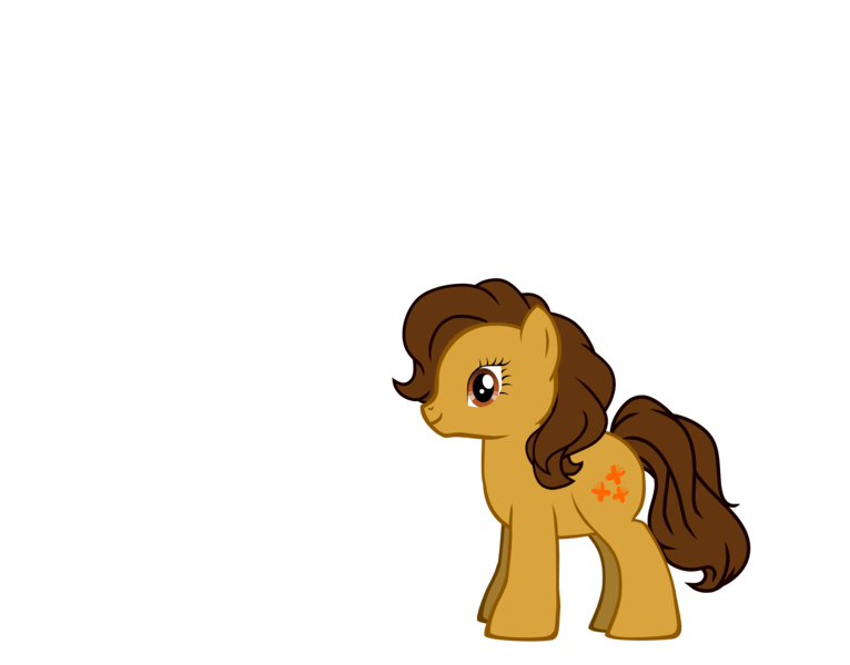 Size: 3320x2600 | Tagged: safe, anonymous artist, derpibooru import, butterscotch (g1), earth pony, pony, pony creator, alternate cutie mark, female, g1, g1 to g4, generation leap, mare, simple background, solo, transparent background