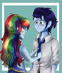 Size: 2300x2700 | Tagged: safe, artist:shimmer-shy, derpibooru import, rainbow dash, soarin', human, equestria girls, commission, female, humanized, male, no more ponies at source, shipping, soarindash, straight
