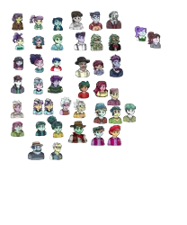 Size: 3888x4680 | Tagged: safe, artist:pokecure123, derpibooru import, brim marco, canter zoom, chase reverb, chelsea porcelain, dove (character), geri, gloriosa daisy, henry handle, jewelry thief (character), kimberlite, leafy mint, lily pad (equestria girls), manestrum, mint chip, old spice (character), rolling stone (character), slingshot (character), sunny sugarsocks, timber spruce, tip top, track starr, victoria, coinky-dink world, eqg summertime shorts, equestria girls, equestria girls series, legend of everfree, movie magic, pinkie sitting, super squad goals, spoiler:eqg specials, background human, brother and sister, bust, chibi, cook, female, floral head wreath, flower, flower in hair, hat, male, milkshake malt, siblings, simple background, thief, transparent background, wip
