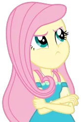 Size: 1853x2800 | Tagged: safe, artist:sketchmcreations, derpibooru import, fluttershy, a little birdie told me, equestria girls, equestria girls series, :<, annoyed, crossed arms, cute, frown, peeved, photo, shyabetes, simple background, solo, transparent background, vector