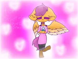 Size: 512x384 | Tagged: anthro, artist:megans-animations, comic:ponytale, derpibooru import, oc, oc:ponytale scootaloo, safe, sans (undertale), scootaloo, scootasans, solo, undertale