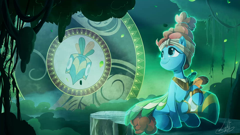 Size: 1920x1080 | Tagged: safe, artist:light262, derpibooru import, part of a set, meadowbrook, earth pony, pony, art pack:heroes ep, clothes, cute, female, forest, healer's mask, jycrow, looking back, mare, mask, meadowcute, sitting, smiling, solo, tree, wallpaper