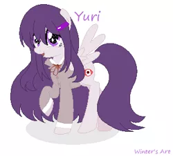 Size: 335x303 | Tagged: safe, artist:xxwinterxeyesxx, derpibooru import, ponified, pony, base used, doki doki literature club, solo, yuri (ddlc)