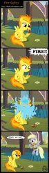 Size: 872x3052 | Tagged: safe, artist:toxic-mario, derpibooru import, derpy hooves, spitfire, pegasus, pony, comic:toxic-mario's derpfire shipwreck, apple, comic, derpfire, female, food, lesbian, mare, pun, shipping, spitfiery, spitfire's hair is fire, water, wet, wet mane