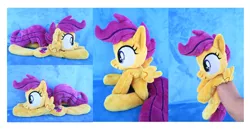 Size: 10488x5448 | Tagged: safe, artist:kazzysart, derpibooru import, scootaloo, pony, absurd resolution, beanie (plushie), irl, photo, plushie, solo