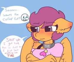 Size: 800x676 | Tagged: anthro, artist:synnibear03, collar, comic:ponytale, crossover, derpibooru import, dialogue, oc, oc:ponytale scootaloo, safe, sans (undertale), scootaloo, speech bubble, undertale