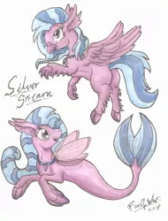 Size: 777x1022 | Tagged: artist:foxofwar, butt, classical hippogriff, derpibooru import, hippogriff, plot, safe, school daze, seapony (g4), silverstream, solo, streambutt