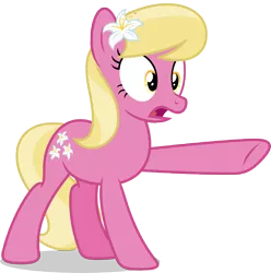 Size: 7000x7046 | Tagged: safe, artist:luckreza8, derpibooru import, lily, lily valley, earth pony, pony, slice of life (episode), absurd resolution, background pony, female, flower, flower in hair, lily (flower), mare, my little pony, open mouth, scene interpretation, simple background, solo, spolier:s05e09, transparent background, vector