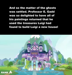 Size: 1280x1335 | Tagged: building, derpibooru import, edit, edited screencap, luigi's mansion, no pony, safe, school, school daze, school of friendship, screencap