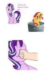 Size: 1104x1696 | Tagged: abuse, derpibooru import, downvote bait, drama, glimmerbuse, op isn't even trying anymore, punch, semi-grimdark, shimmerbuse, starlight drama, starlight glimmer, sunset shimmer, sunset vs starlight debate