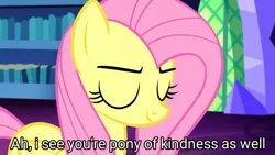 Size: 1280x720 | Tagged: safe, derpibooru import, edit, edited screencap, screencap, fluttershy, pegasus, pony, scare master, culture, eyes closed, female, i see you're a man of culture as well, mare, meme, ponified meme, solo