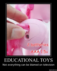 Size: 640x797 | Tagged: battery slot, derpibooru import, merchandise, motivational poster, pinkie pie, safe, toy, unfortunate design, walkin' talkin' pinkie pie