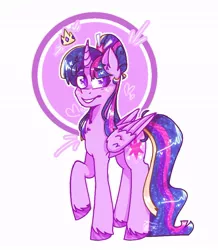 Size: 678x777 | Tagged: alicorn, artist:rainbow223, crown, derpibooru import, hair bun, jewelry, regalia, safe, smiling, solo, twilight sparkle, twilight sparkle (alicorn), unshorn fetlocks