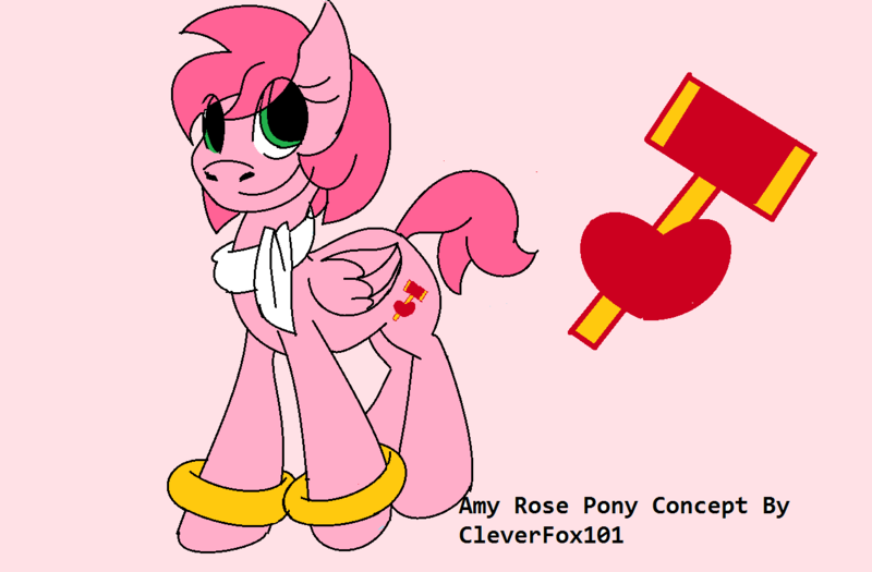 Size: 1264x830 | Tagged: safe, artist:cleverfox101, derpibooru import, ponified, pony, amy rose, solo, sonic the hedgehog (series)