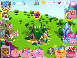 Size: 2048x1536 | Tagged: derpibooru import, game, gameloft, game screencap, limited-time story, ponyville, safe, sphinx, sphinx (character), spring rain, the anonymous campsite
