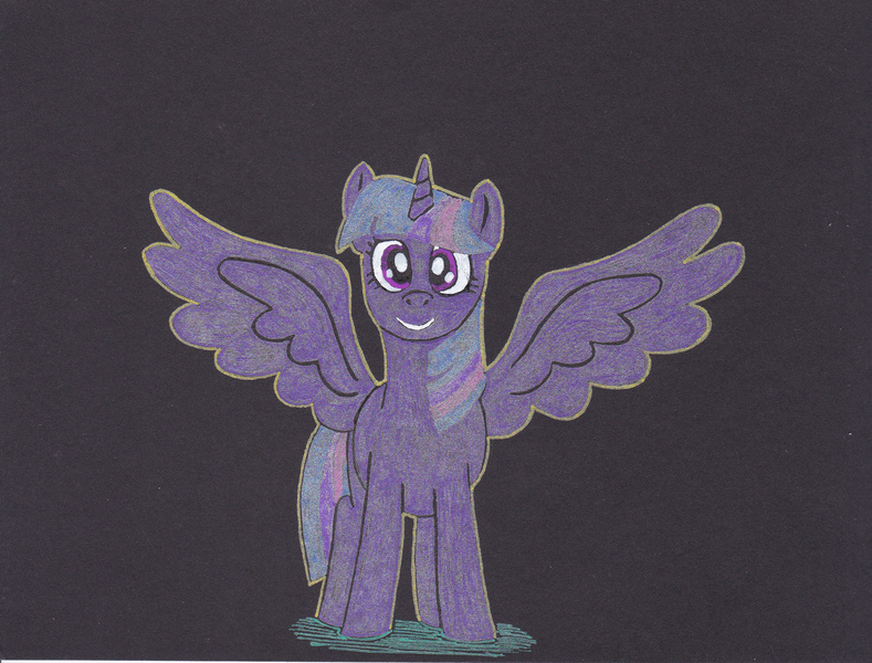 Size: 2552x1940 | Tagged: alicorn, artist:malte279, derpibooru import, gel pen, safe, twilight sparkle, twilight sparkle (alicorn)