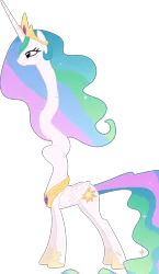 Size: 4799x8285 | Tagged: safe, artist:frownfactory, derpibooru import, princess celestia, alicorn, pony, .svg available, absurd resolution, are you frustrated?, crown, cutie mark, female, horseshoes, impossibly long neck, jewelry, long neck, mare, meme, necc, peytral, regalia, simple background, solo, svg, transparent background, vector, wat