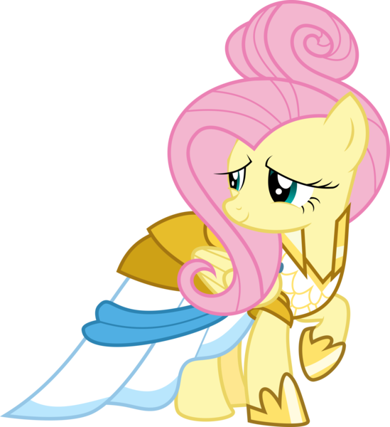 Size: 6746x7371 | Tagged: safe, artist:digimonlover101, derpibooru import, fluttershy, pegasus, pony, fake it 'til you make it, absurd resolution, alternate hairstyle, clothes, cute, daaaaaaaaaaaw, dress, female, hair up, mare, raised hoof, shyabetes, simple background, smiling, solo, transparent background, vector, warrior of inner strength, warriorshy