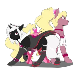 Size: 1200x1111 | Tagged: safe, artist:kourabiedes, derpibooru import, ponified, earth pony, pony, unicorn, cure peach, eas (precure), female, fresh precure, pretty cure, simple background, transparent background