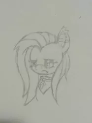 Size: 334x446 | Tagged: safe, artist:mystic bolt, derpibooru import, fluttershy, bat pony, fake it 'til you make it, bat ponified, flutterbat, fluttergoth, goth, race swap, solo, species swap, traditional art