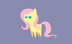Size: 650x400 | Tagged: safe, artist:agrol, derpibooru import, fluttershy, pegasus, pony, fake it 'til you make it, alternate hairstyle, animated, clothes, female, fluttergoth, gif, gray background, hipstershy, lineless, mare, pointy ponies, severeshy, simple background, solo