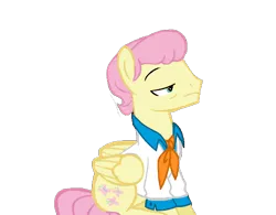 Size: 600x468 | Tagged: safe, artist:rememberstar, derpibooru import, fluttershy, pony, fake it 'til you make it, alternate hairstyle, ascot, base used, butterscotch, fred jones, hipstershy, rule 63, scooby doo, simple background, solo, transparent background