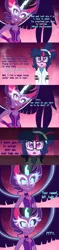 Size: 700x2943 | Tagged: safe, artist:wubcakeva, derpibooru import, sci-twi, twilight sparkle, comic:twilight's lab, equestria girls, clothes, comic, imminent laughing, midnight sparkle, self paradox