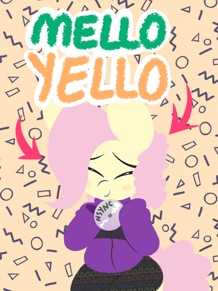 Size: 600x800 | Tagged: safe, artist:dragonpone, derpibooru import, fluttershy, pegasus, pony, '90s, blush sticker, blushing, cd, clothes, cute, eyes closed, female, hoodie, mare, mello yello, nsync, skirt, smiling, solo