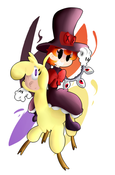 Size: 1980x2998 | Tagged: alpaca, artist:dairosa, artist:narmet, collaboration, community related, derpibooru import, hat, menace, paprika paca, peacock (skullgirls), safe, simple background, skullgirls, them's fightin' herds, top hat, transparent background