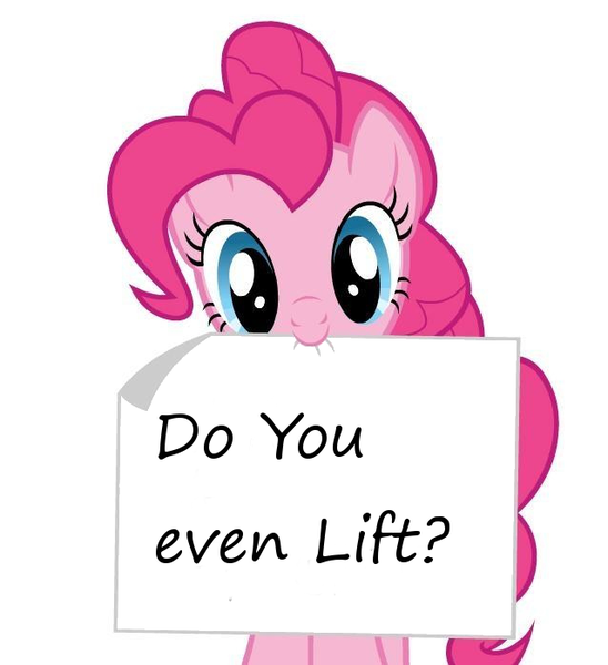 Size: 638x699 | Tagged: derpibooru import, do you even lift, exploitable meme, meme, note, pinkie pie, pinkie's note meme, safe, solo