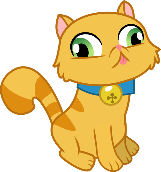 Size: 4671x5000 | Tagged: safe, artist:paganmuffin, derpibooru import, derp cat, cat, grannies gone wild, :p, absurd resolution, animal, bell, bell collar, collar, derp, goldie delicious' cats, pet, silly, simple background, sitting, solo, tongue out, transparent background, vector, wall eyed