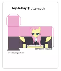 Size: 600x699 | Tagged: artist:grapefruitface1, arts and crafts, craft, derpibooru import, fake it 'til you make it, fixed, fluttergoth, fluttershy, papercraft, safe, toy a day