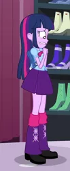Size: 428x1039 | Tagged: safe, derpibooru import, screencap, twilight sparkle, twilight sparkle (alicorn), alicorn, equestria girls, equestria girls (movie), bag, boots, clothes, cropped, female, image, jpeg, leg warmers, legs, pleated skirt, shoes, skirt