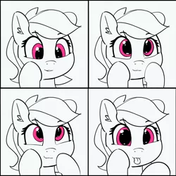 Size: 1280x1280 | Tagged: safe, artist:pabbley, derpibooru import, rainbow dash, 30 minute art challenge, :p, cute, dashabetes, female, loss (meme), mare, partial color, silly, smiling, solo, tongue out