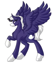 Size: 3793x4377 | Tagged: safe, artist:amazing-artsong, derpibooru import, oc, oc:ebony breeze, unofficial characters only, pegasus, pony, raised hoof, simple background, socks (coat marking), solo, spread wings, transparent background, wings