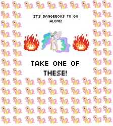 Size: 3536x3944 | Tagged: celestia's selections, derpibooru import, desktop ponies, fluttershy, it's dangerous to go alone, multeity, pixel art, princess celestia, reference, safe, so much flutter, sprite, take this, the legend of zelda