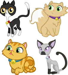 Size: 6155x6725 | Tagged: safe, artist:sugar-loop, derpibooru import, derp cat, cat, siamese cat, .ai available, absurd resolution, animal, bell, bell collar, collar, goldie delicious' cats, simple background, tongue out, transparent background, vector