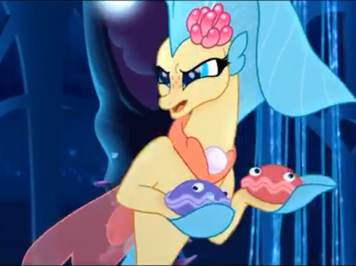 Size: 723x540 | Tagged: angry, cropped, derpibooru import, female, my little pony: the movie, princess skystar, sad, safe, screencap, seapony (g4), seashell, shelldon, shelly, solo