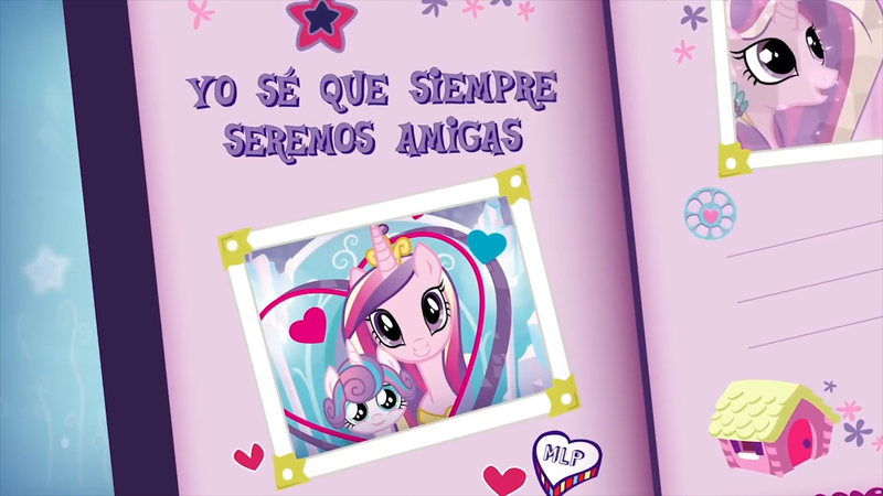 Size: 1920x1080 | Tagged: album, crystallized, crystal pony, derpibooru import, mother's day, princess cadance, princess flurry heart, safe, screencap, spanish