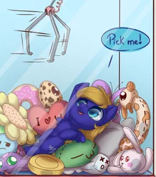 Size: 2200x2500 | Tagged: artist:jessicanyuchi, claw machine, commission, cute, derpibooru import, i <3 u, oc, oc:cloud quake, safe, solo, speech bubble, unofficial characters only, ych result