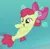 Size: 385x380 | Tagged: safe, derpibooru import, screencap, apple bloom, seapony (g4), season 8, surf and/or turf, spoiler:s08, apple bloom's bow, bow, bubble, clothes, cropped, cute, dorsal fin, female, filly, fish tail, flowing mane, flowing tail, hair bow, image, looking at self, open smile, png, scales, seaponified, seapony apple bloom, solo, species swap, underwear