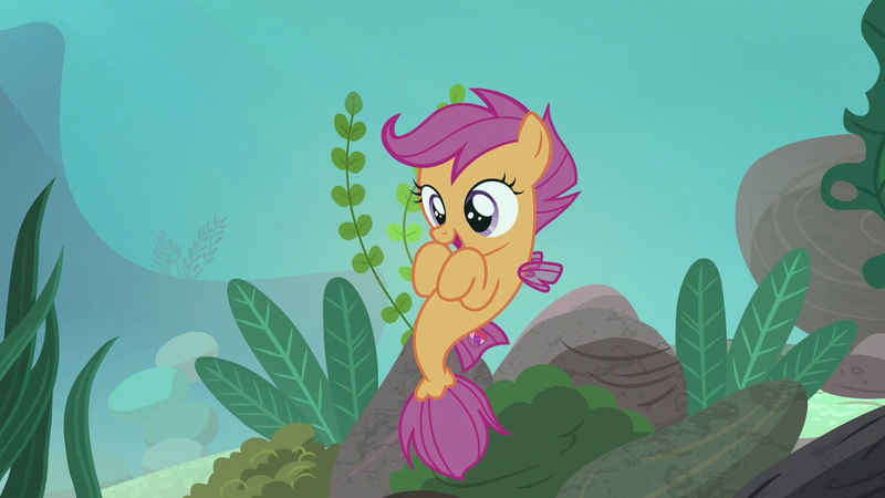 Size: 1280x720 | Tagged: apple bloom, cute, cutealoo, cutie mark crusaders, derpibooru import, female, filly, happy, safe, scootaloo, screencap, sea-mcs, seaponified, seapony apple bloom, seapony (g4), seapony scootaloo, seapony sweetie belle, solo, species swap, surf and/or turf, sweetie belle