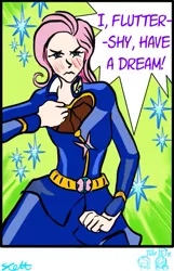 Size: 495x770 | Tagged: artist:jamesfinch, derpibooru import, fluttergio, fluttershy, giorno giovanna, human, humanized, jojo pose, jojo's bizarre adventure, rarity, safe, vento aureo