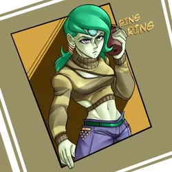 Size: 3840x3840 | Tagged: safe, artist:imskull, derpibooru import, wallflower blush, equestria girls, equestria girls series, forgotten friendship, anime, clothes, crossover, epitaph, jojo's bizarre adventure, solo, vento aureo, vinegar doppio